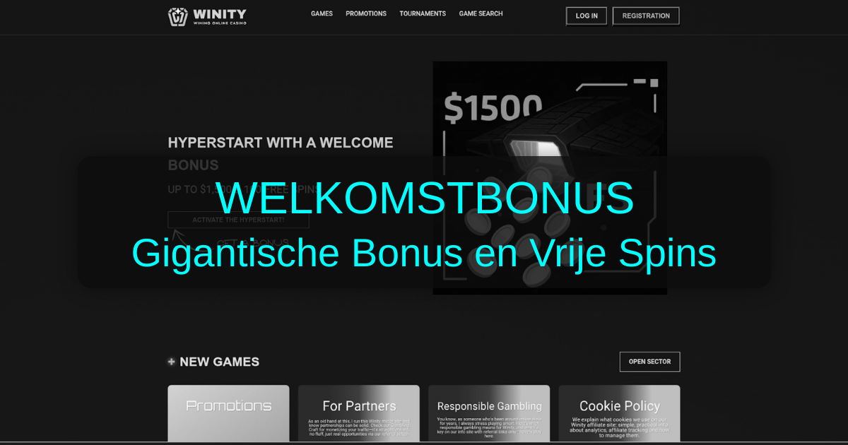 Winity Casino welcome bonus