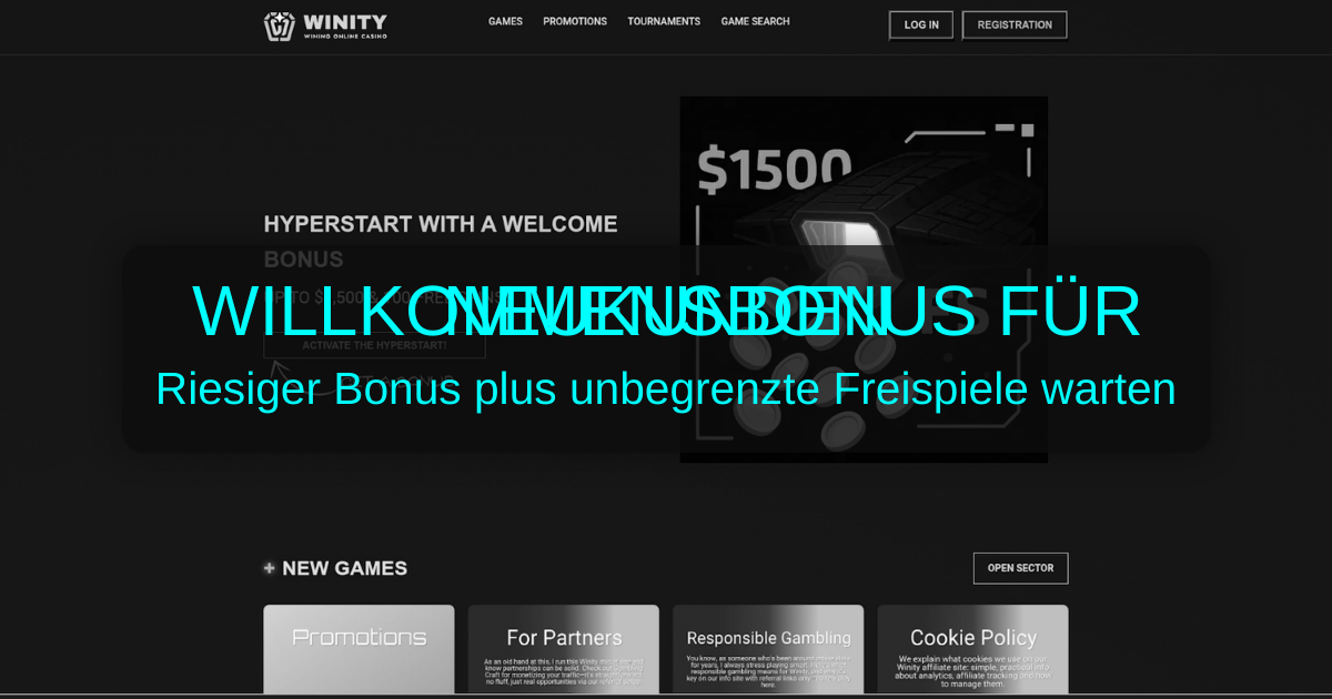 Winity Casino welcome bonus